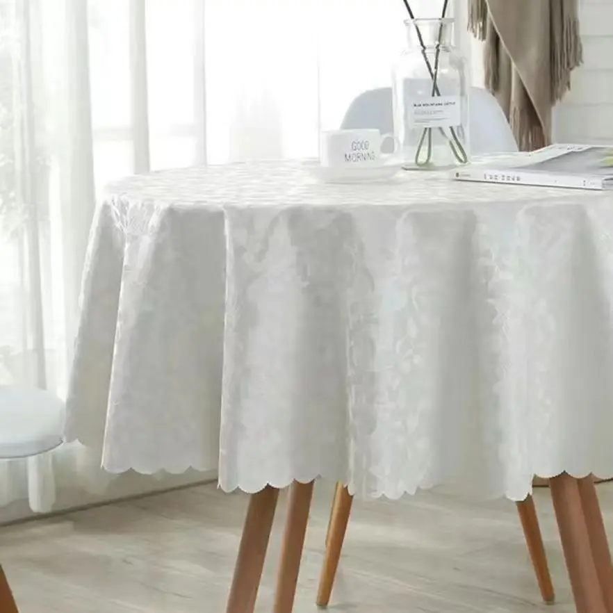 French non-slip waterproof pvc round tablecloth