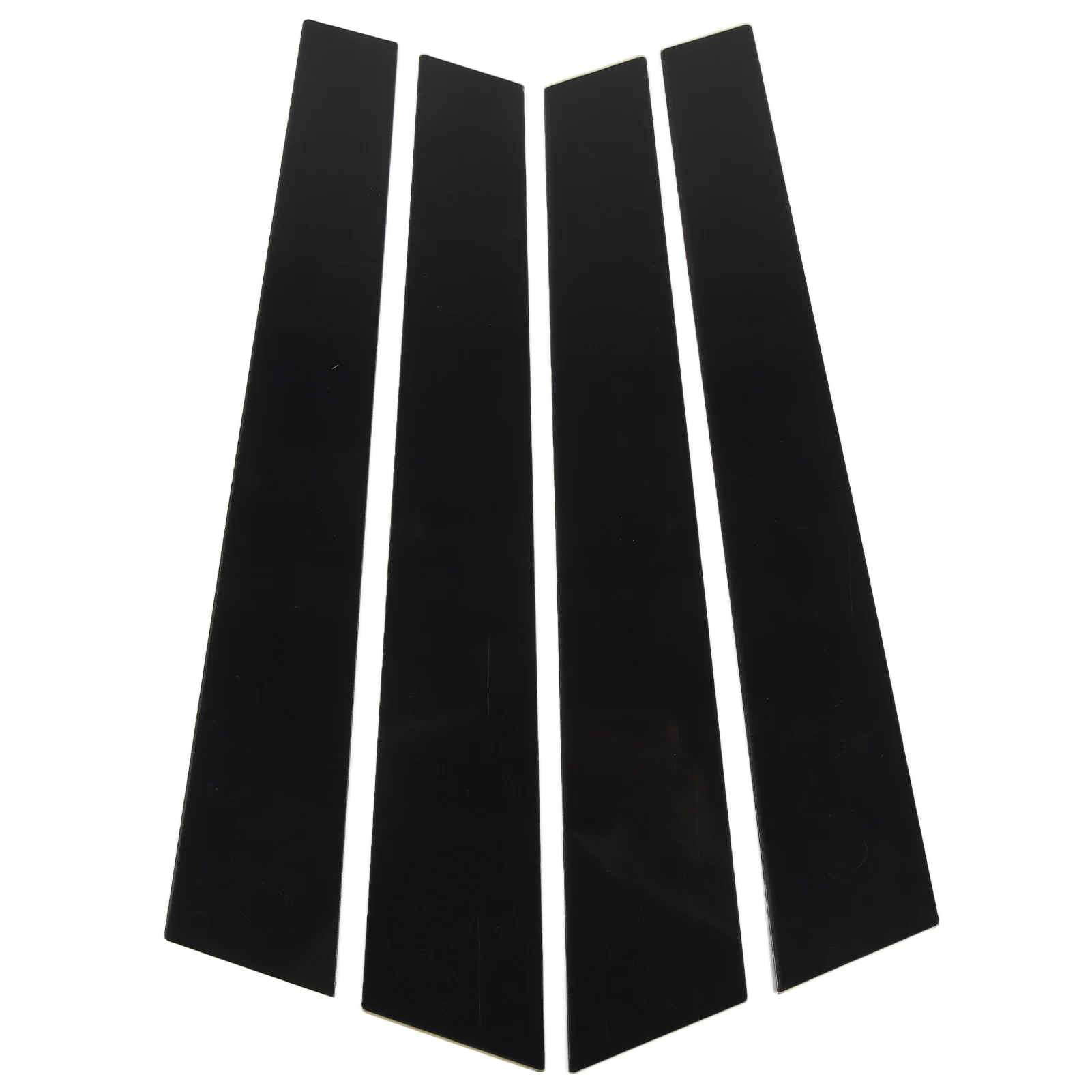 เสาหน้าต่าง4ชิ้นกันรอยขีดข่วนตัว B สีดำมันวาวสติกเกอร์ตกแต่งเสาสำหรับ Porsche Panamera 970 2009 2016