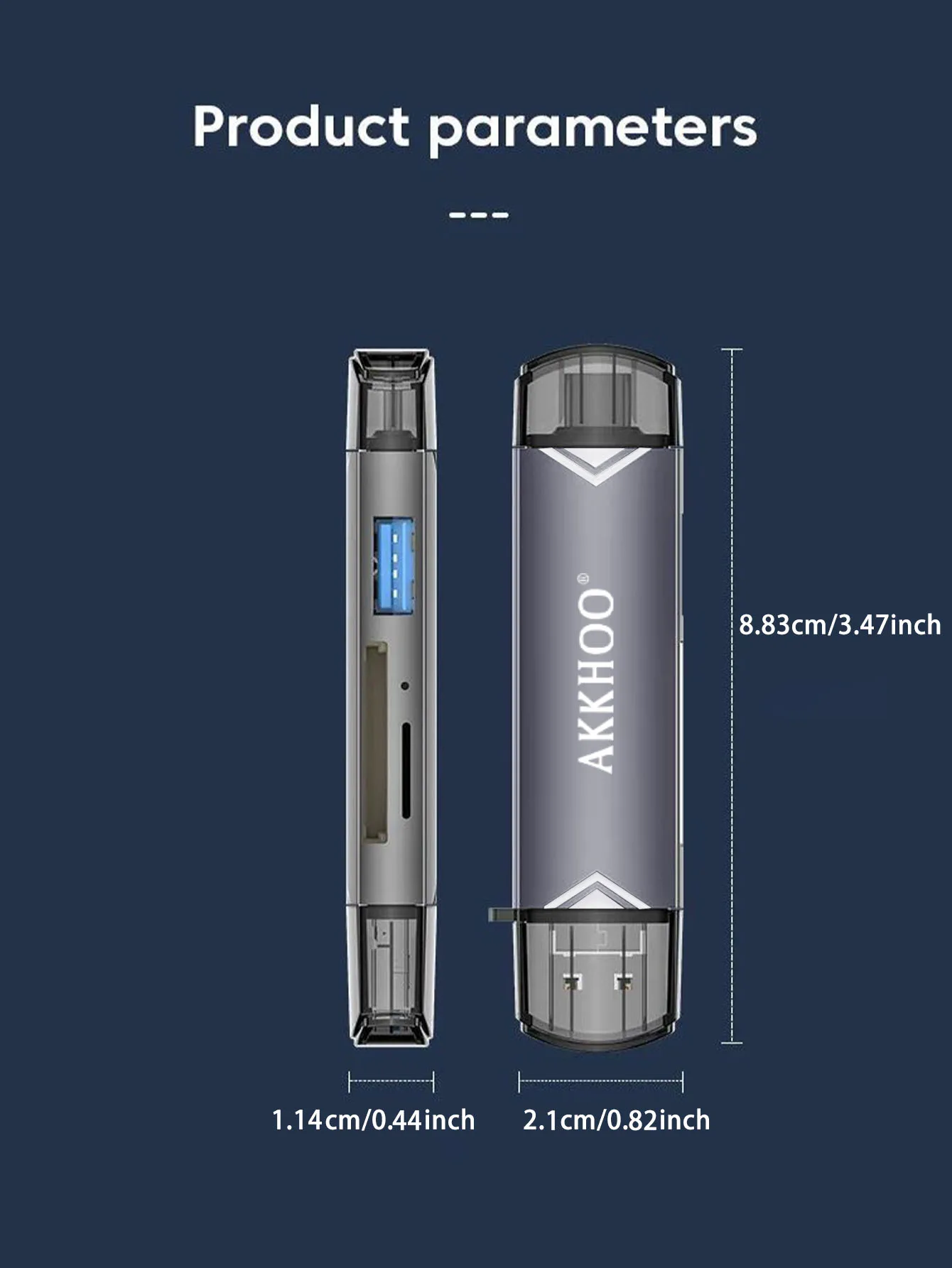 Typ-C 6-in-1 Multifunktions-Kartenleser Hochgeschwindigkeits-Übertragung TF/SD USB-Adapter für Datenübertragung – Detail 9