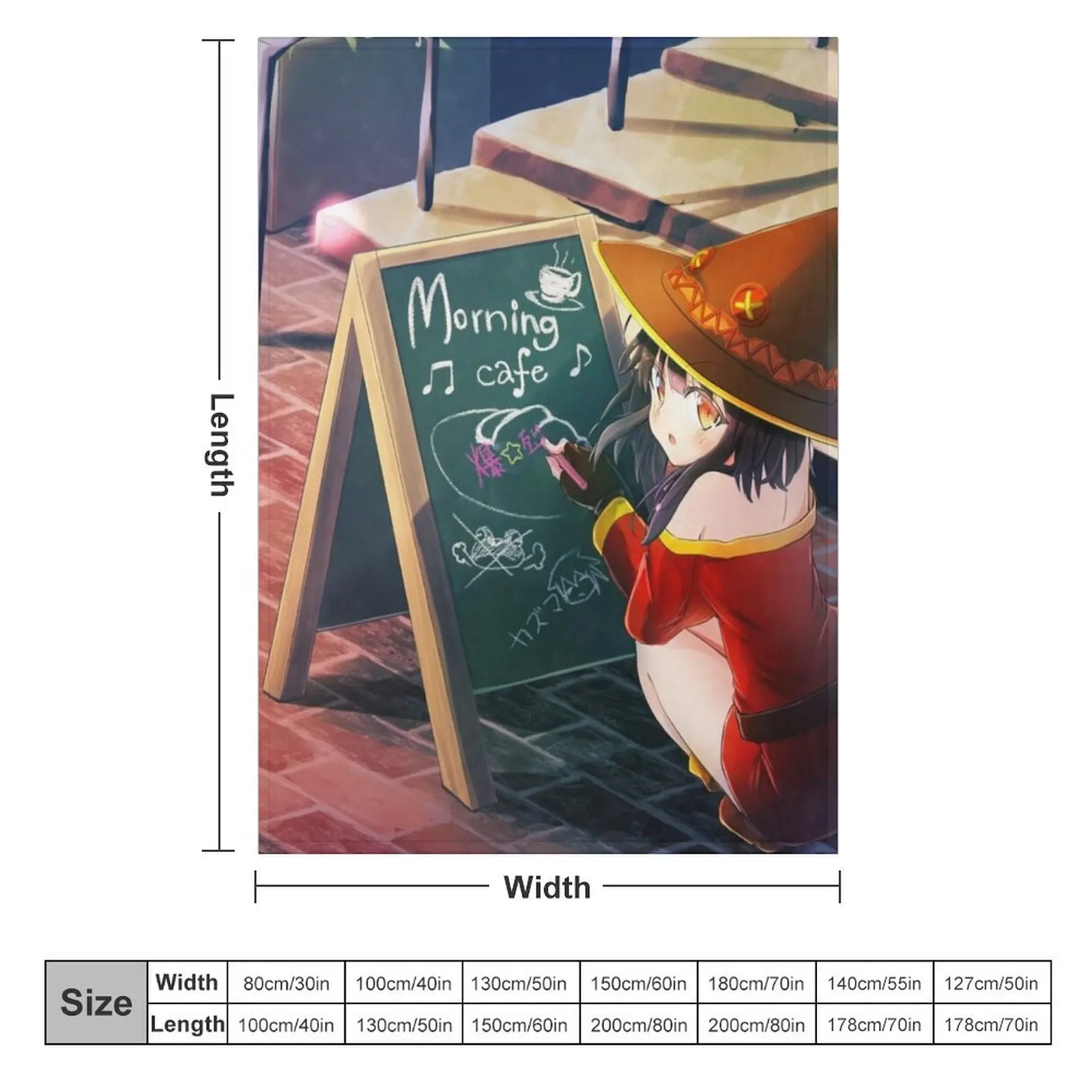 Megumin Cafe Throw Blanket warm for winter funny gift Flannel Blankets