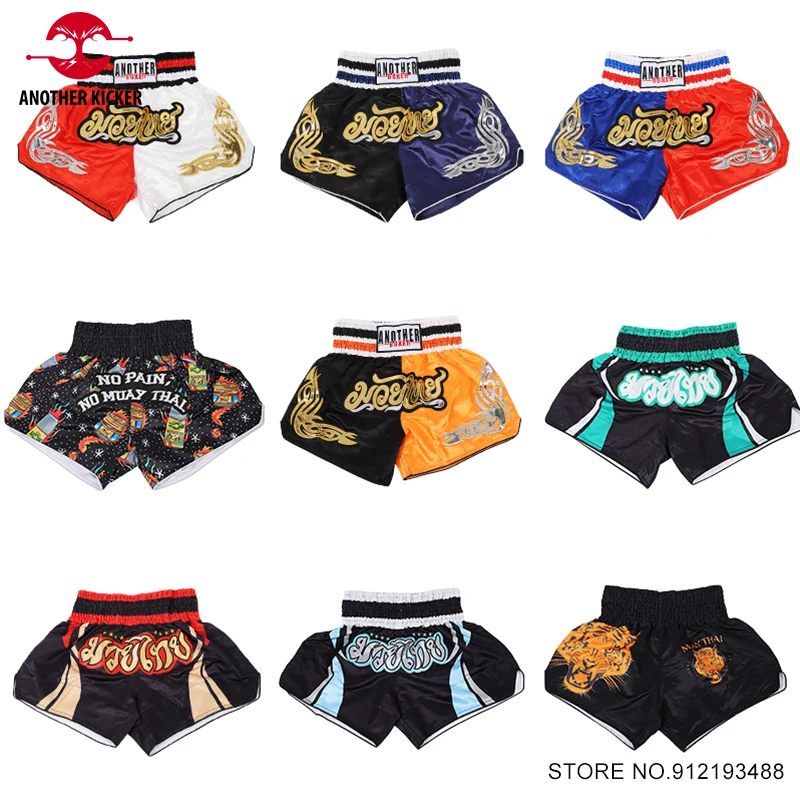 

Muay Thai Shorts Boxing Shorts Women Men Child Embroidery Thailand Kickboxing Training Pants MMA Martial Arts Fight Equipment