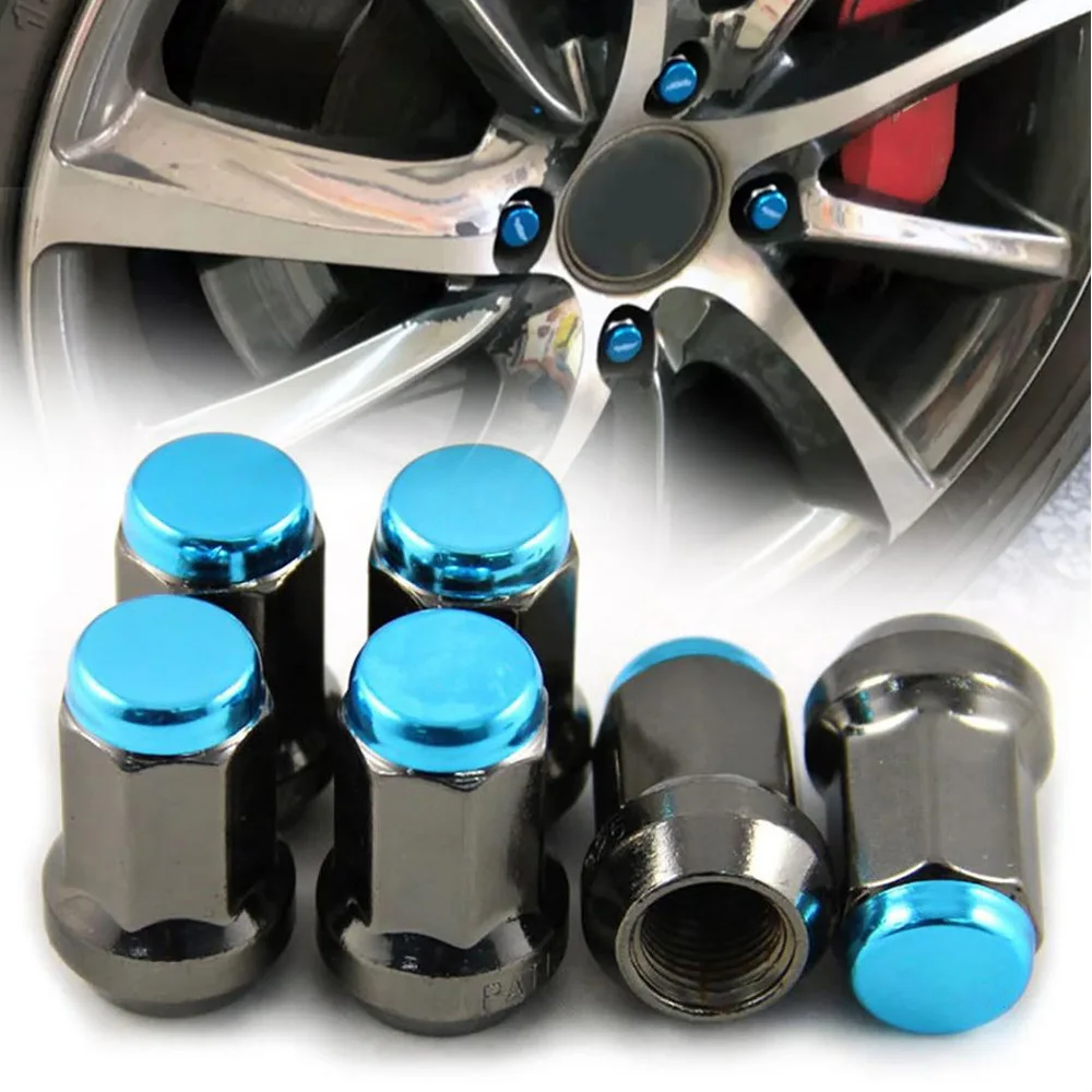 20Pcs Racing Wheel Lug Nuts Extended Aluminum Car Modified Wheel Bolts Stud Lug Nuts 33mm M12x1.5/1.25 Exterior Decoration