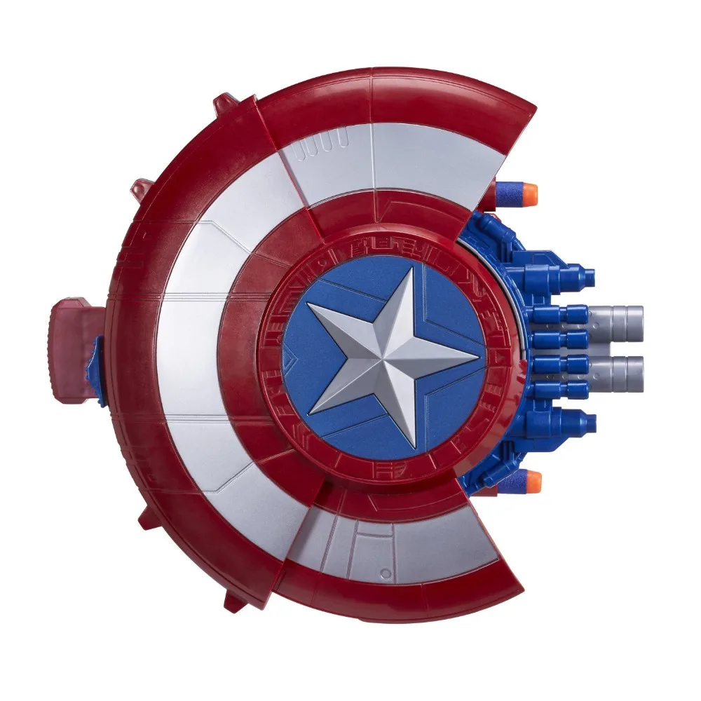 Captain America Shield Launcher Toy Gun Soft Bullet Hidden Guns Superhero Weapons Captain America Toys for Boys Cosplay Props