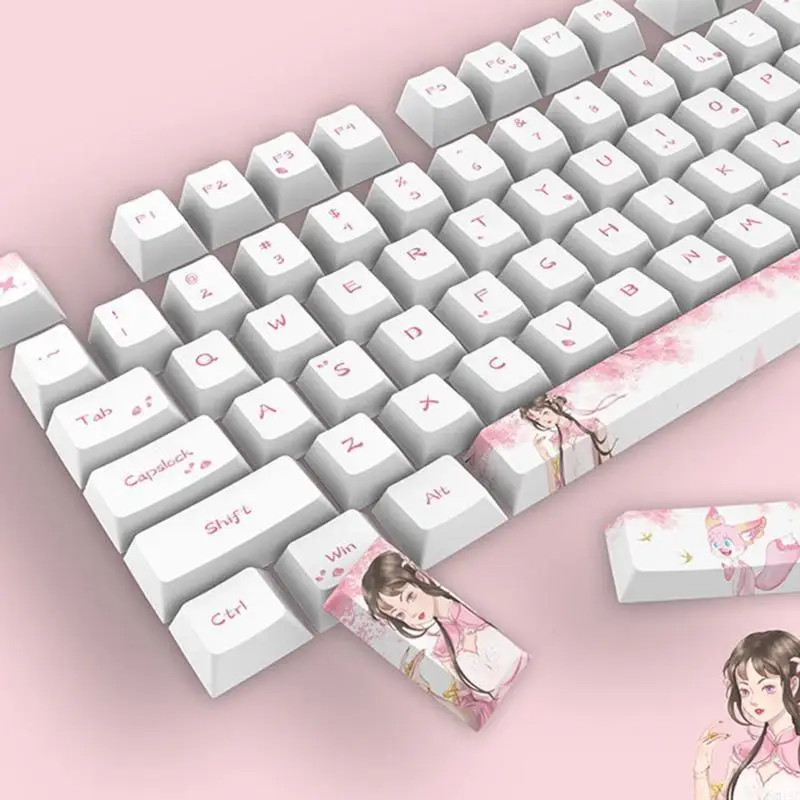 Cherry 108 Keys Keycaps untuk Gaming Keyboard Mekanik Tebal PBT Dye Sub Keycap