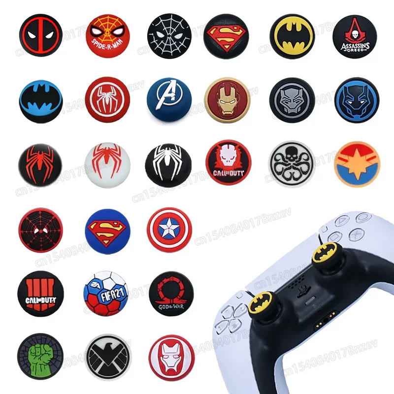 1pair Disney Spiderman ThumbStick Cap Cover  for Playstation PS4 PS5 Xbox Series Cartoon Gameing Controller Accessories