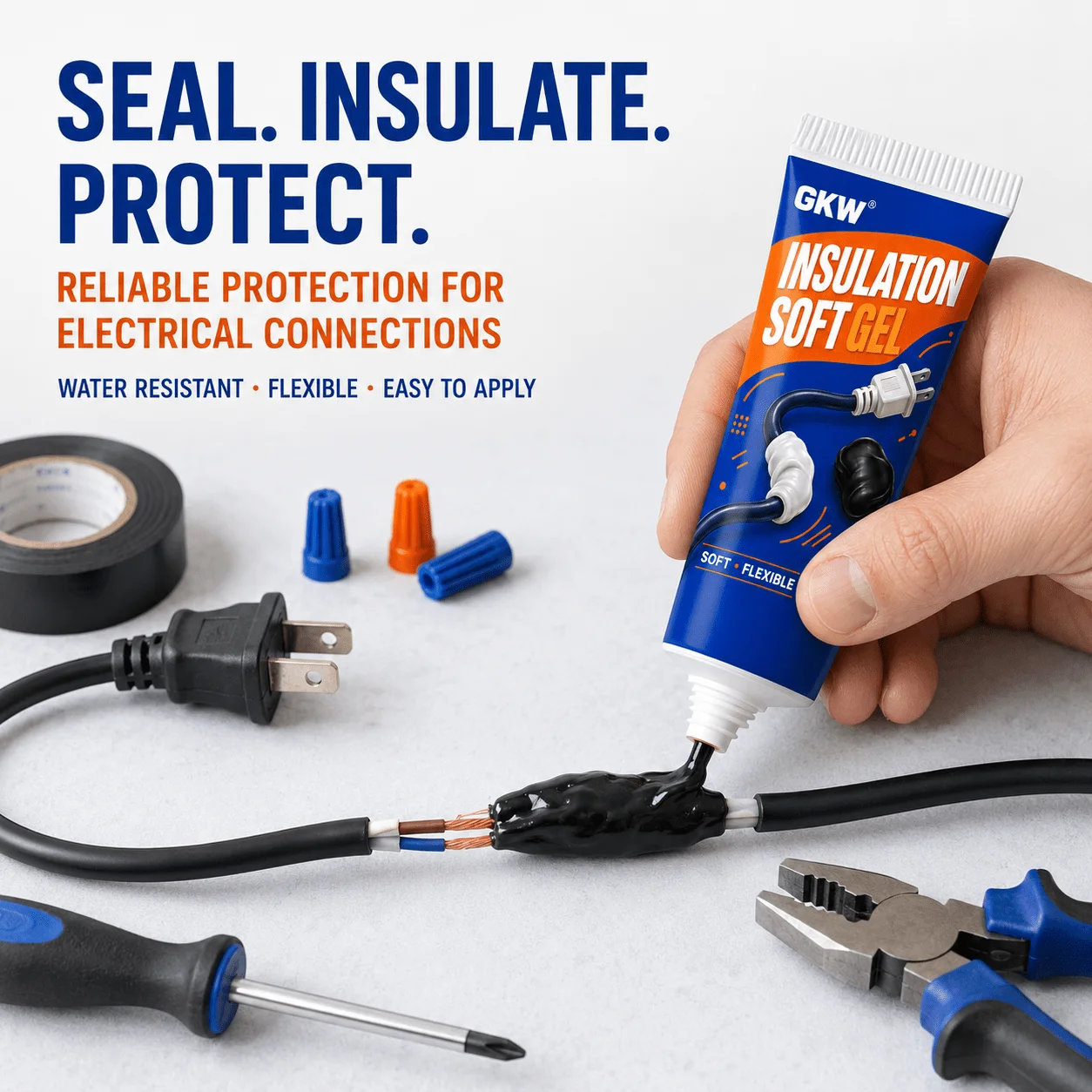1 Roll 20g Liquid Electrical Tape, Black‑White High‑Temp, Flame‑Retardant Fast‑Dry, for Cable Repair & Maintenance