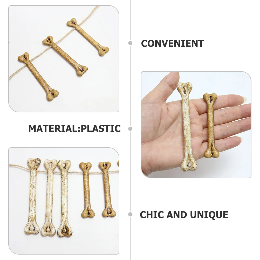 Mini Plastic Bone Desktop Decor, Fake Halloween Charme, DIY Small Tabletop, 20 Pcs