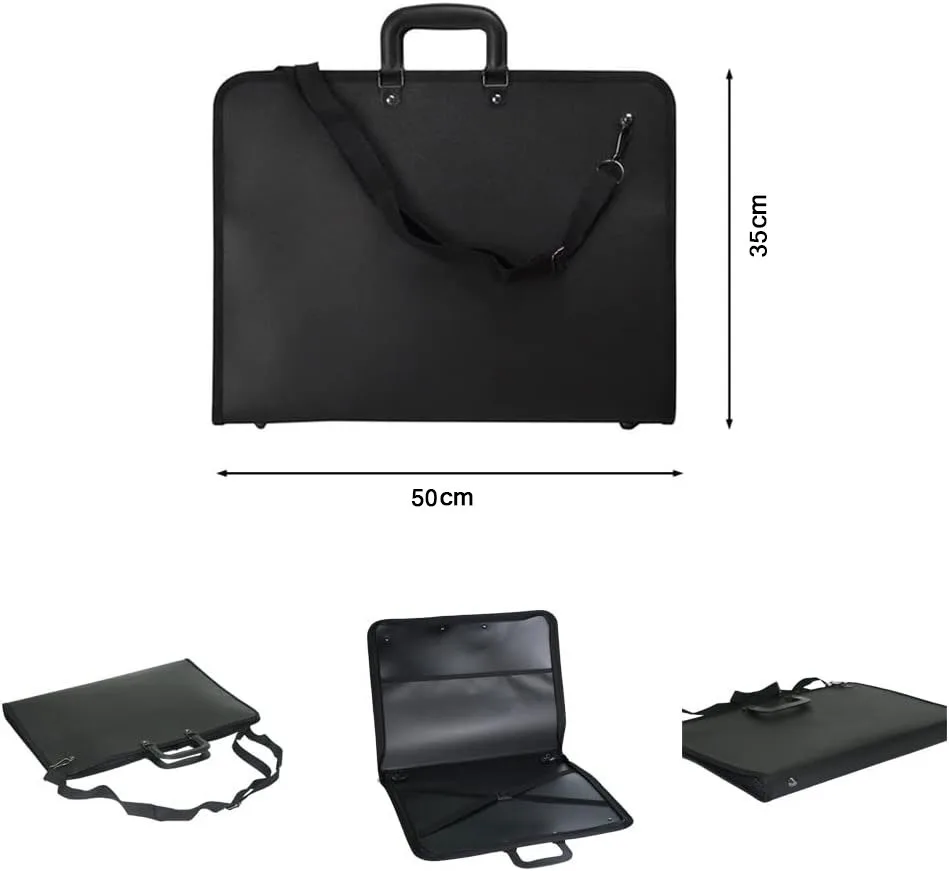 A3 Artist Portfolio Carrying Case - Storage Folder Bag for Artwork Sketches Drawings & Drafting Boards - Project Display Box