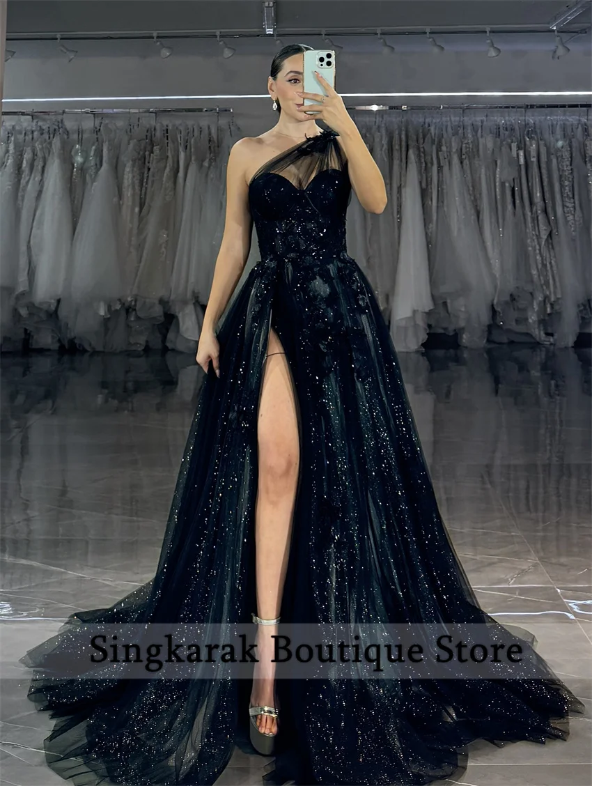 

Luxury Black Appliques Mermaid Evening Dress Crystals Lace Formal Prom Party Wedding Party Gowns Vestidos Customized