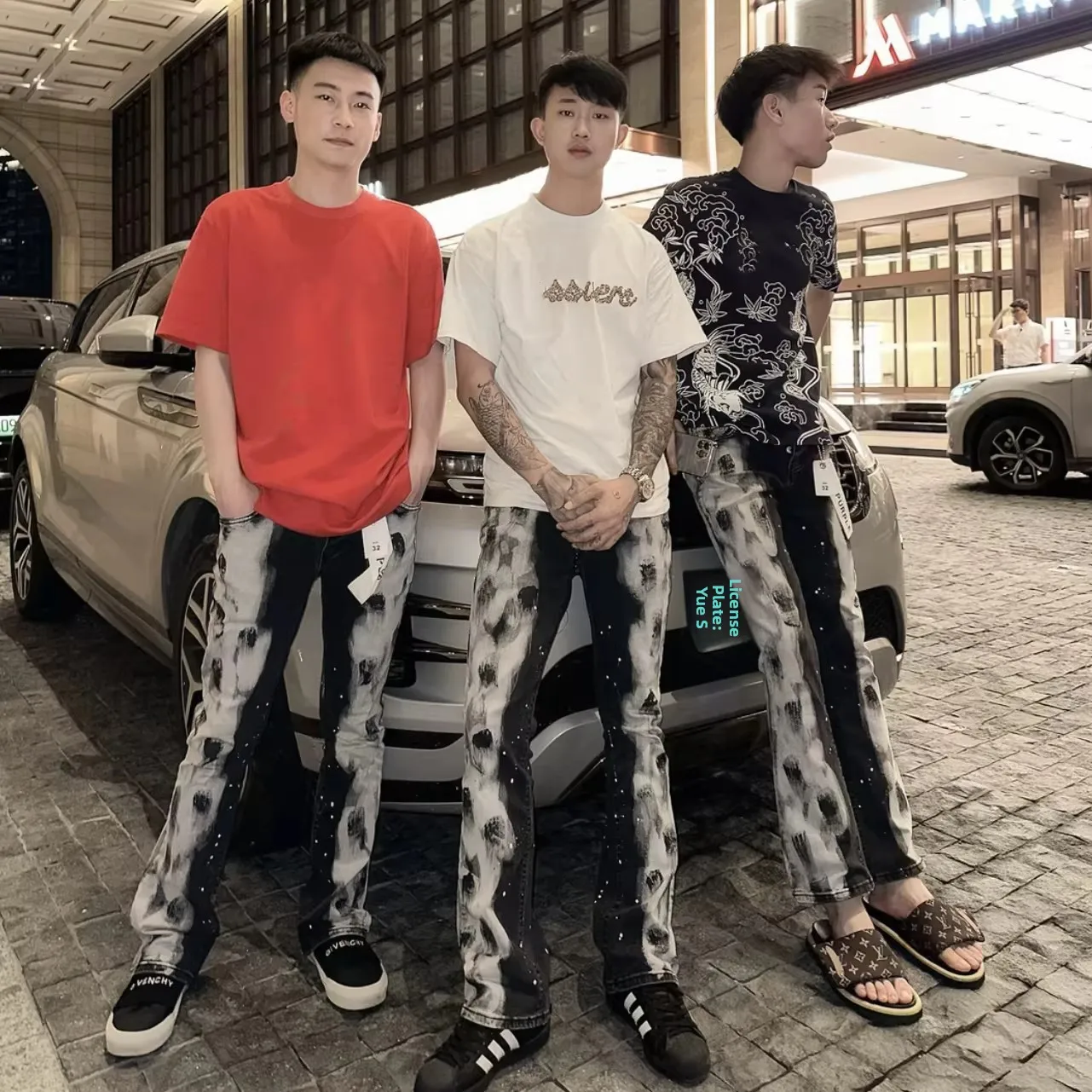 

Men's Slim Fit American High Street Long Jeans Spring Summer New Style Dyeing Casual Micro Flared Trousers Straight Leg Jeans
