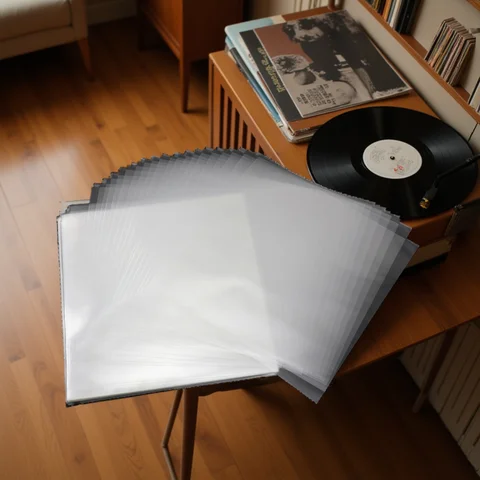Funda protectora de grabación de Gel OPP para tocadiscos LP, disco de vinilo autoadhesivo, bolsa de discos, 1 pulgada, 32,3 cm x 32cm, 50 piezas