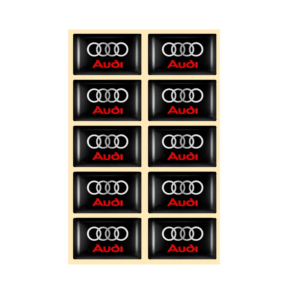 10pcs New 3D Epoxy Car Stickers Small Drop Glue Decals For Audi S R line  A3 A4 B8 8P B9 8V B6 A5 B7 A1 Auto Motorcycle Styling