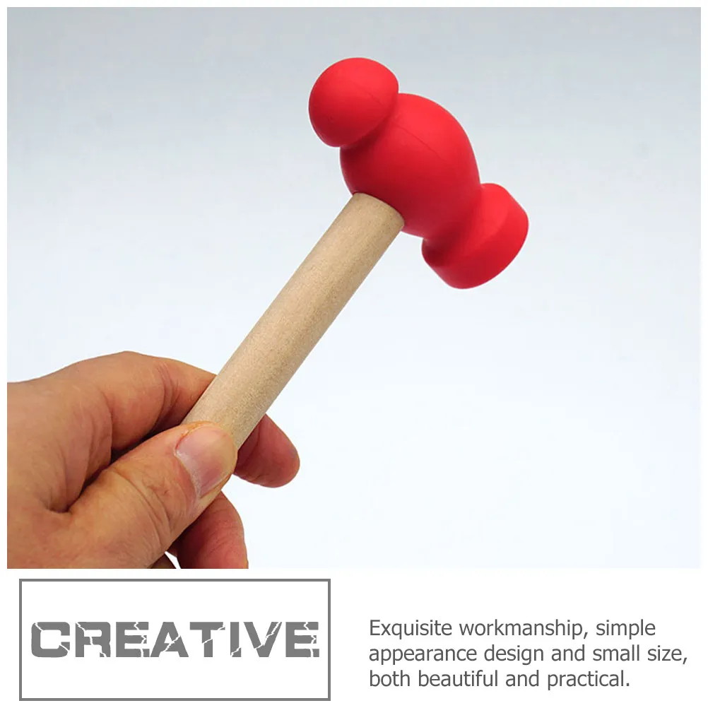3Pcs Wood Hammer Children Simulation Tools Kids Pretend Play Educational Fun Hitting Pounding Small Mallet for Toddler Grip Hand