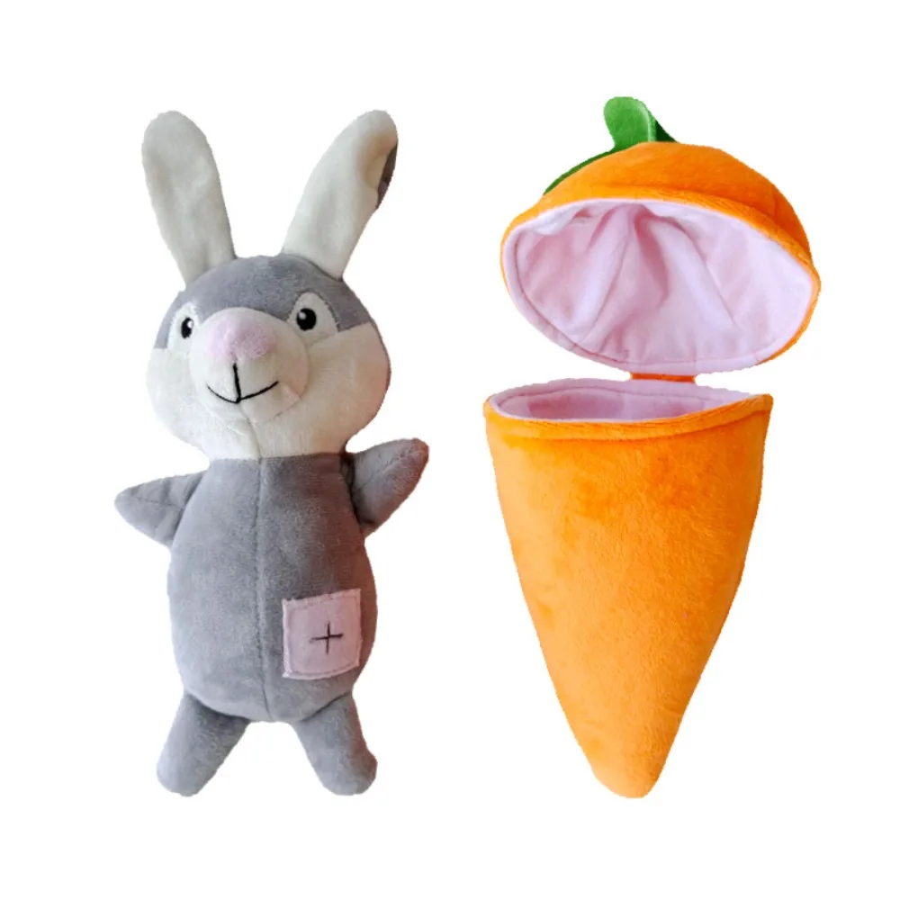 

Relieve Boredom Dog Plush Toys Bite-resistant Digging Fun Dog Squeaky Toy Banana Monkey Carrot Rabbit Pet Food Hiding Toy