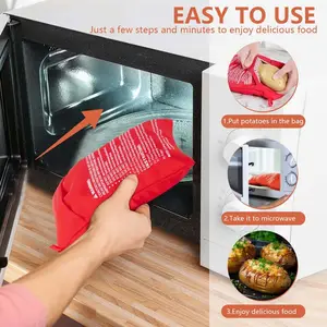 1/2 pçs forno de microondas panela de batata saco batata assada microondas cozinhar batata rápida acessórios cozinha gadgets 10 principais vendas batata pure - №8