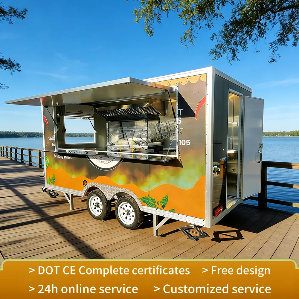 Mobile Hot Dog Cart Coffee Shop Bar Icecream Truck Food Truck Trailer Fully Equipped Restaurant