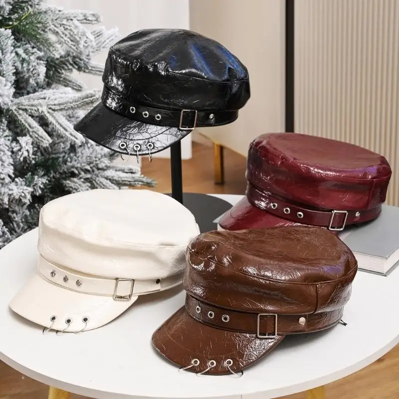 A52E Soft Friendly PU Leather Unisex Design Contemporary Dark Aesthetic Matching Jackets Coats Dresses