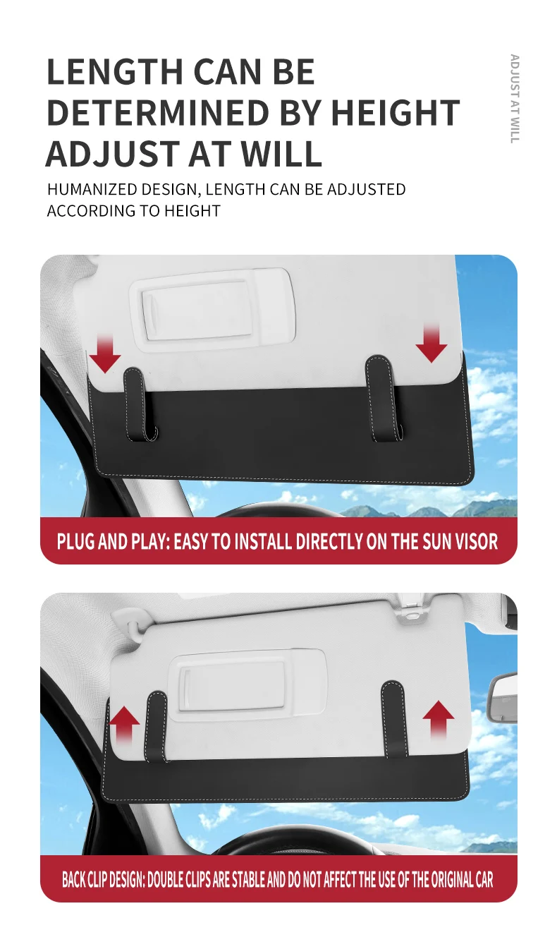 Neue Auto-Sonnenblenden-Verlängerungszubehörteile, Auto-Sonnenblenden-Verlängerer, Blendschutz, Sonnenschutz, Universelle Auto-Sonnenblenden-Kartenhalterung – Detail 4