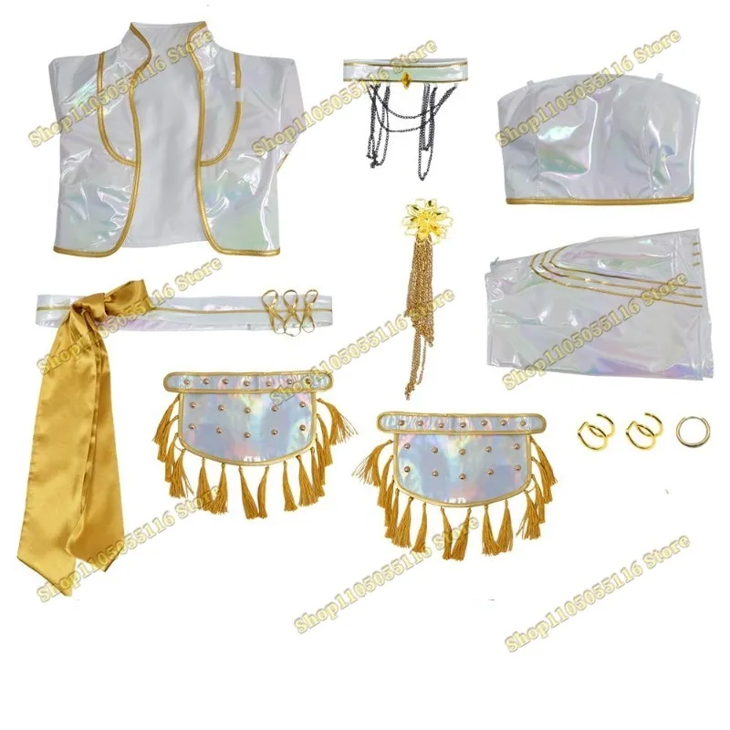 Kpop Demon Hunter คอสเพลย์ชุดวิกผมฮันทริกซ์ มิราสีขาวชุดเกาหลีซุปเปอร์สตาร์ไอดอลชุดฮาโลวีนคาร์นิวัล