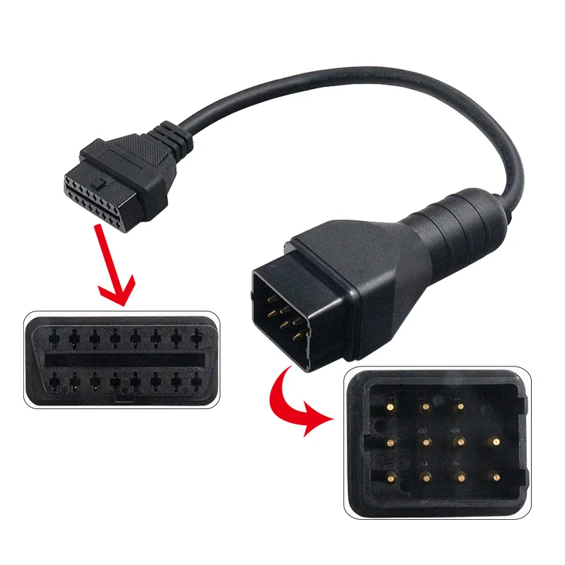 

Автомобильный Кабель для Renault, 12-контактный к 16-контактный кабель для Ren-Renault, 12-контактный OBD2 Диагностический кабель