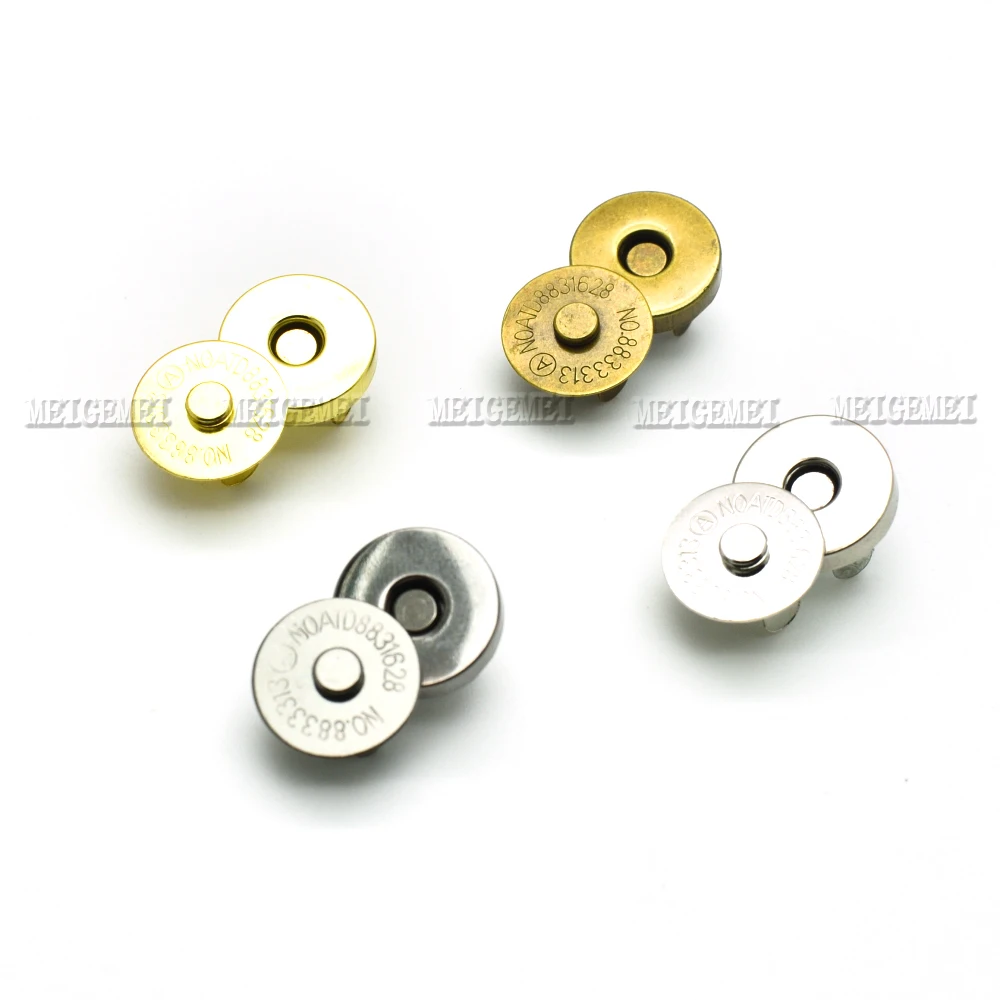 4set Magnetic Snap Fasteners Clasps Buttons Handbag Purse Wallet Craft Bags Parts Accessories 14mm 18mm