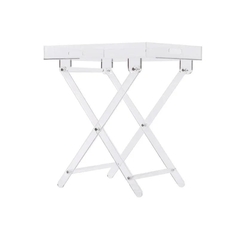 

Nordic acrylic folding Internet celebrity transparent coffee table, stackable home sofa edge several table