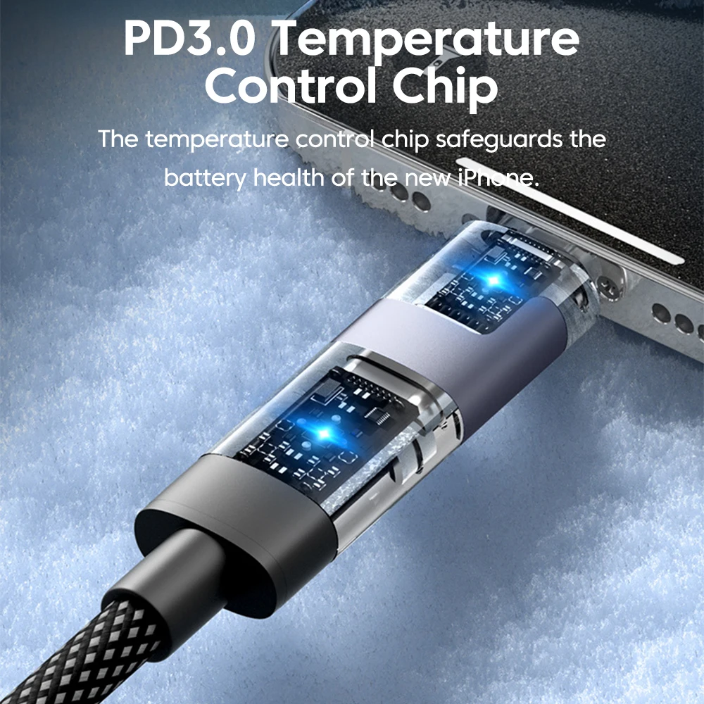 كابل شحن سريع 4 في 1 بقدرة 100 وات USB C إلى النوع C كابل بيانات شحن سريع مع LED لهاتف iPhone 15 16 كابل USB Samsung Macbook #6