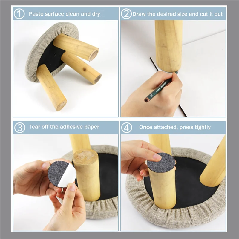 ABSE-Self-Adhesive Felt Glides For Chairs, 5 Mm Thick Chair Felt Glides For Furniture, Floor, Chair Legs Pack Of 4