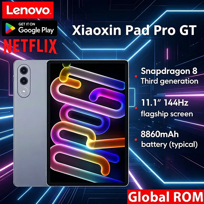 Lenovo Xiaoxin Pad Pro GT TabletSnapdragon 8 Gen 3, 11.1" 3.2K 144Hz Flagship LCD, 8860mAh Battery, Android, Global ROM