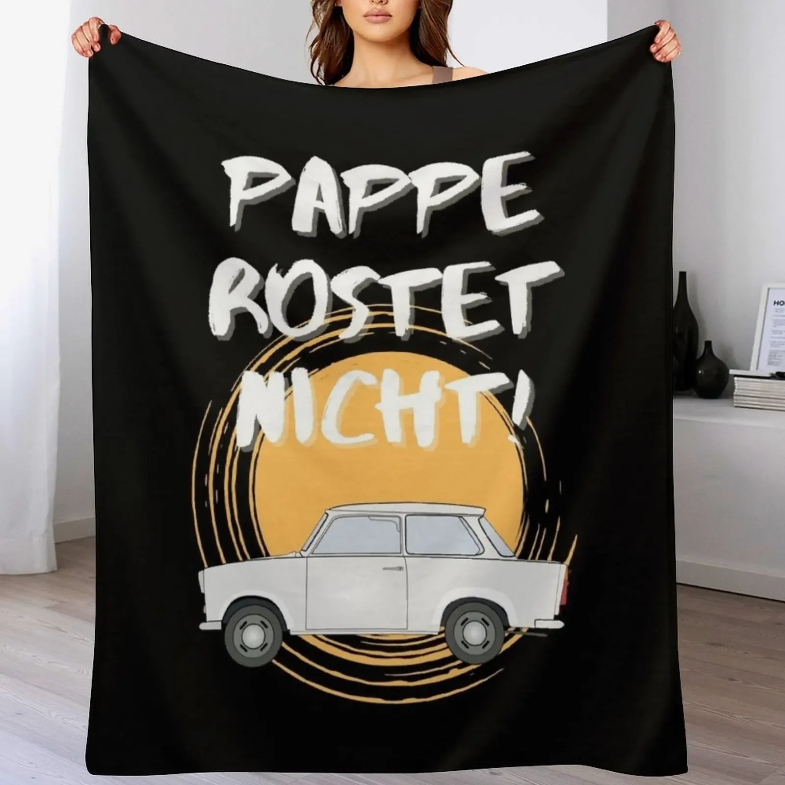 

Cardboard Trabant Won't Rust GDR Two-stroke Humor Throw Blanket Thermals For Travel Blankets For Baby Polar Blankets