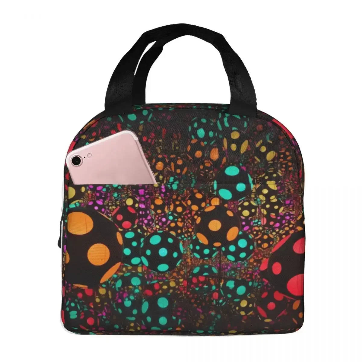 Yayoi Kusama Insulated Lunch Bags Large Light Ball Mystery Reusable Thermal Bag Lunch Box Tote School Outdoor Food Handbags