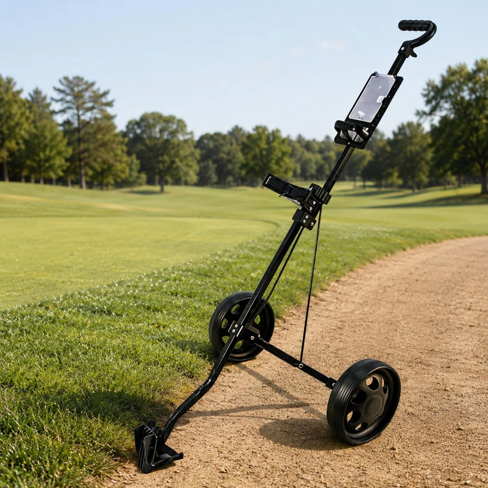 foldable-golf-trolley-stable-frame-2-wheel-golf-vehicle-pull-vehicle-effortless-glidingrolling-wheels-sports-gear-quick-setup