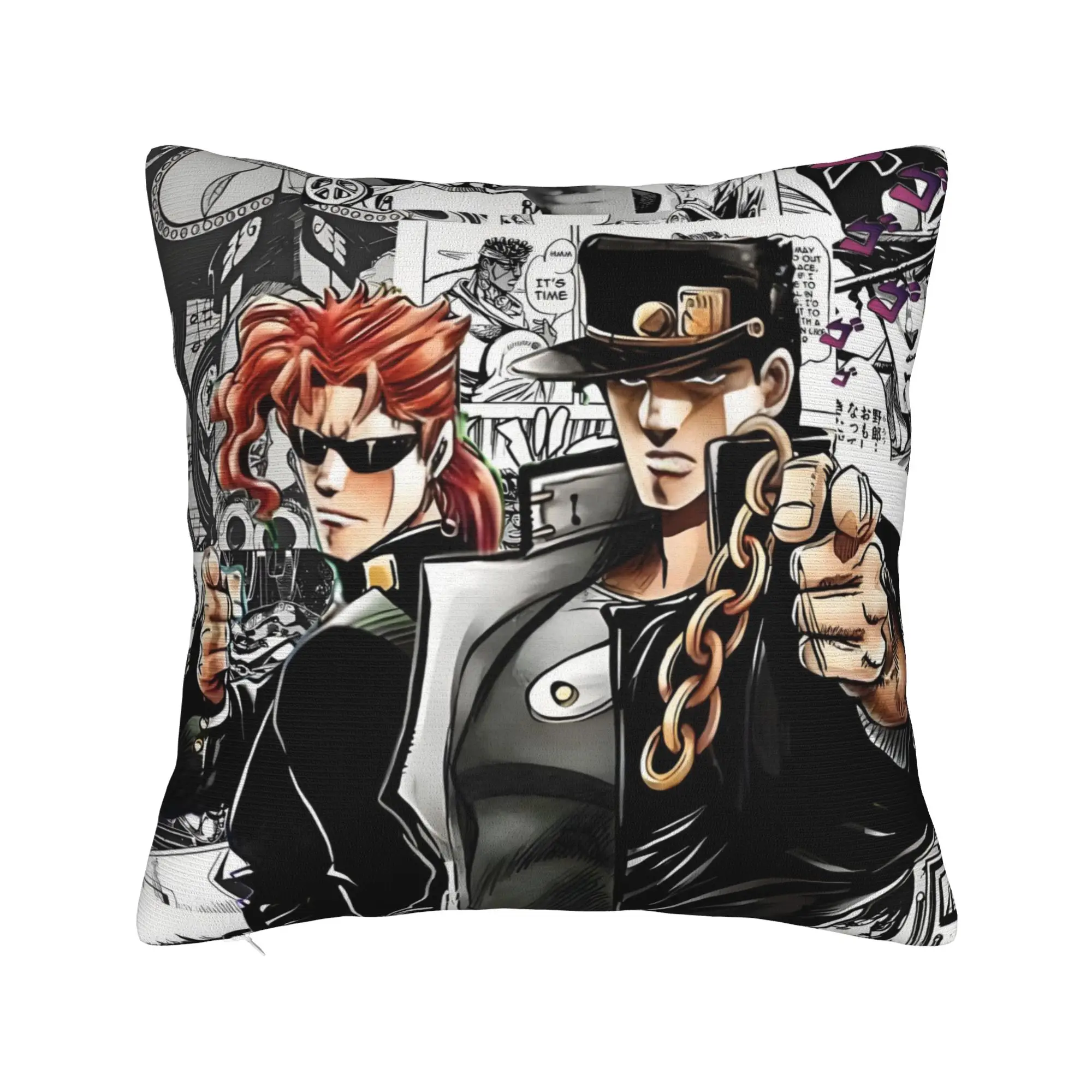 Stardust Crusaders Anime  Pillow Decor Home Nordic JoJo Bizarre Adventure Chair Cushion Square Pillowcase