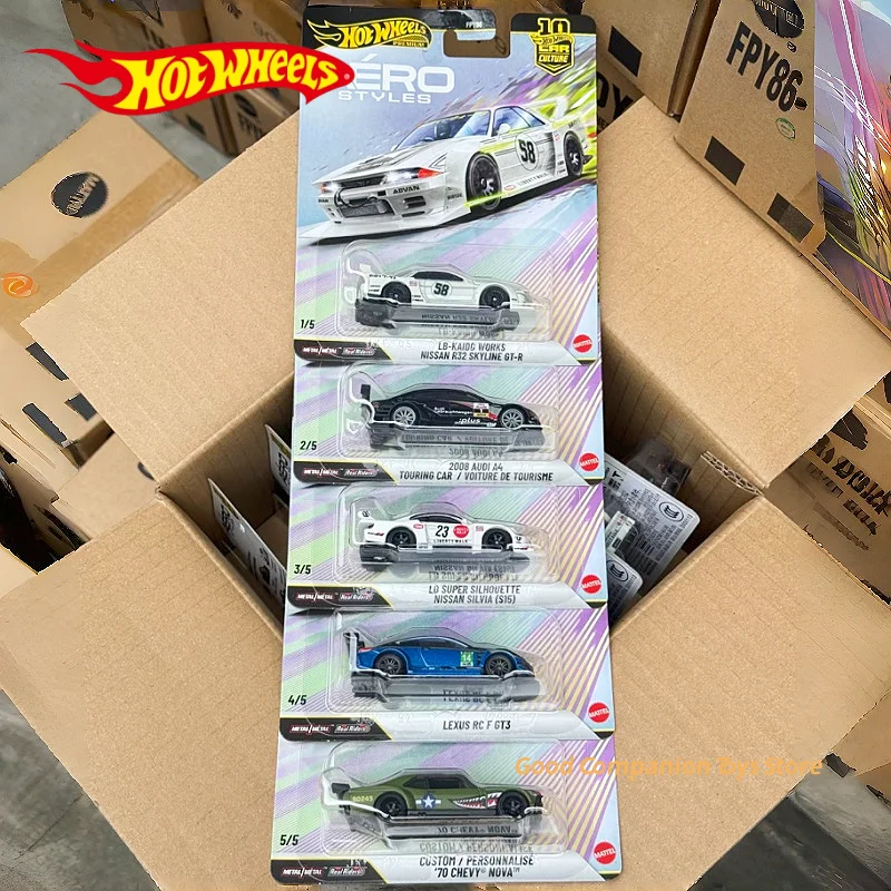 In Stock Hot Wheels FPY86 Car Culture Aero Styles NISSAN R32 SKYLINE GT-R 70 CHEVY NOVA 2008 AUDI A4 1/64 Alloy Collect Model