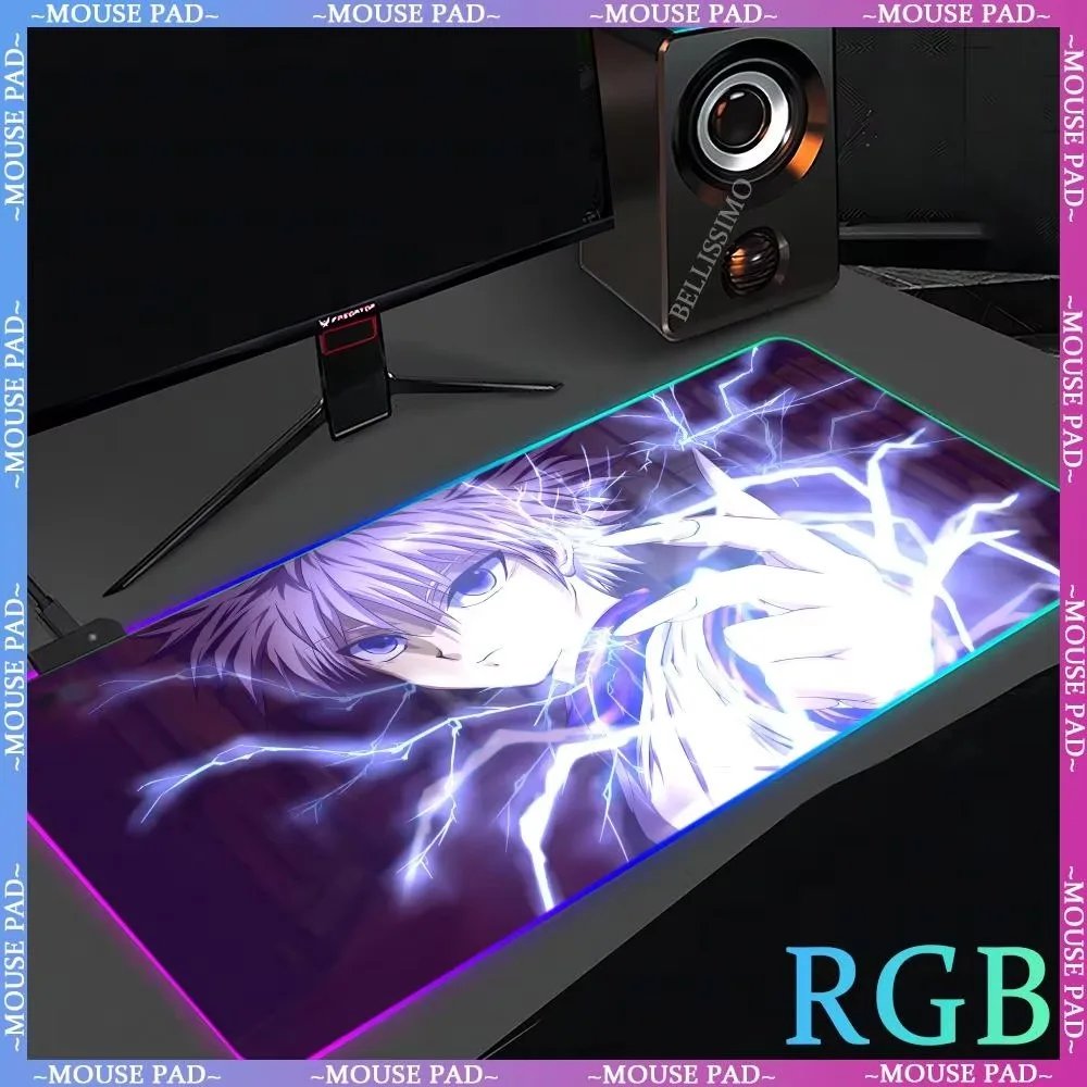 RGB B-oku no-Hīrō Akademia Anime Large Extra Large MousePad Game Accessories LED Desk Mat Anime Keyboard Pad Luminous Mouse Pad