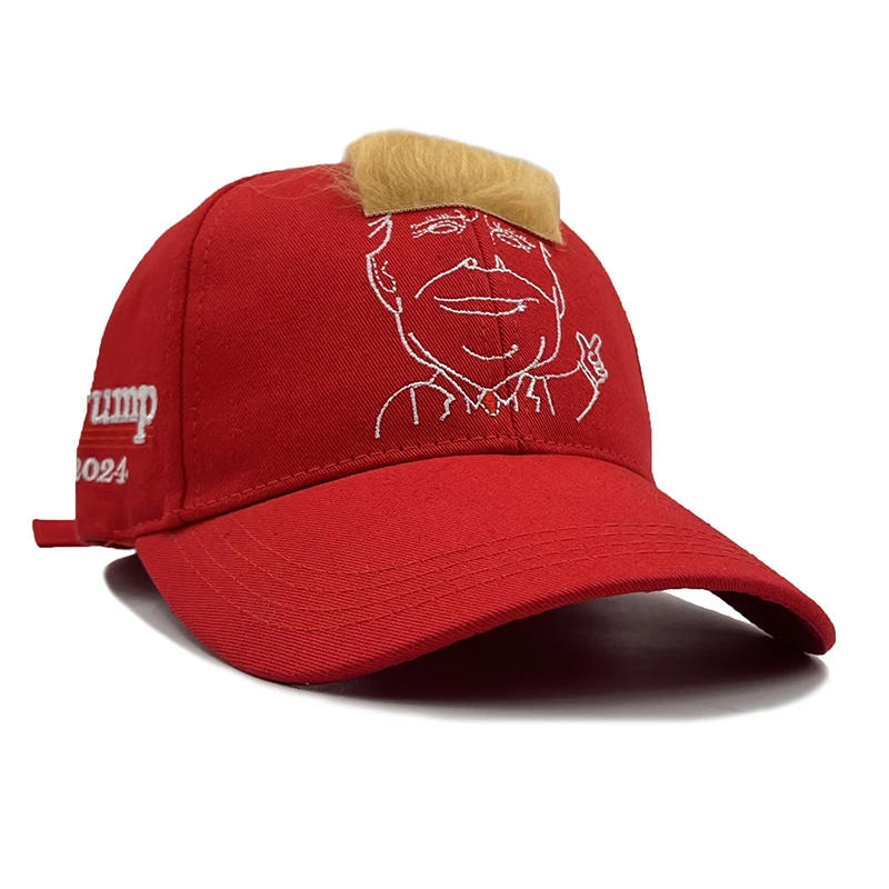 Donald Trump obraz peruka 2024 kampania czapka kamuflaż USA flaga czapki baseballowe Snapback prezydent kapelusz haft jakości tata kapelusz