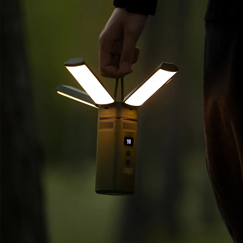 Imagem -06 - Outdoor Camping Hanging Light com Alto-falante Bluetooth Lanterna de Tenda Lâmpada de Mão Iluminação Dobrável Lâmpada de Mão Som de Emergência 22w