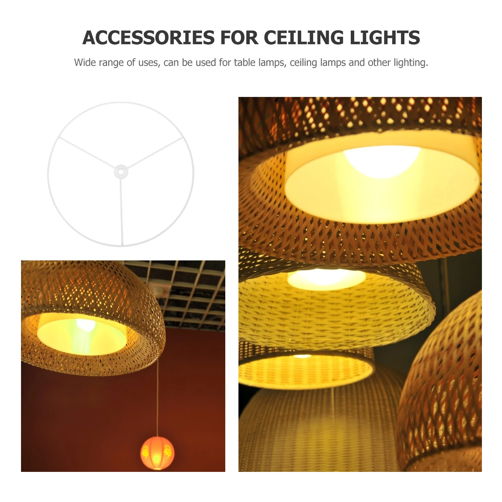 

2Pcs Lampshade Bracket Metal Round Frame DIY Ceiling Light Holder Durable Pendant Chandelier Accessory Lampshade Bracket
