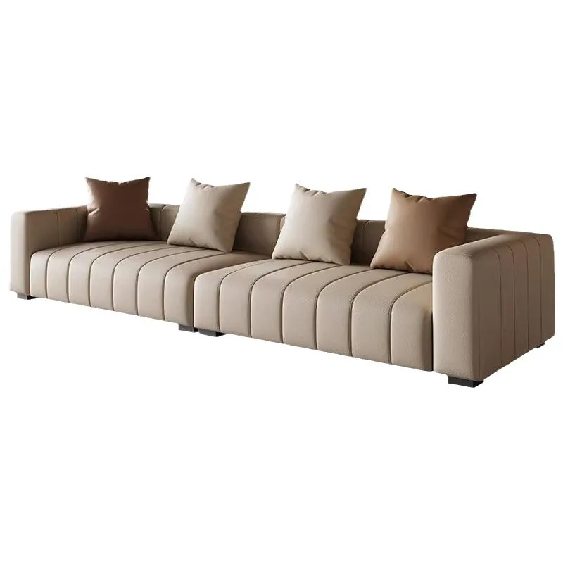 

Piano keys leather art sofa living room small apartment Italian minimalist first layer cowhide modern straight row three people