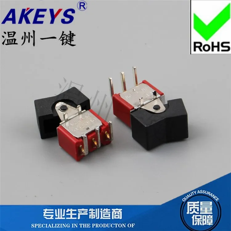 MR-0-102-A03 Rocker Switch 3-Leg 2-Gear Positive Curved Foot with Hat Button Twist Toggle Switch Oscillating Switch