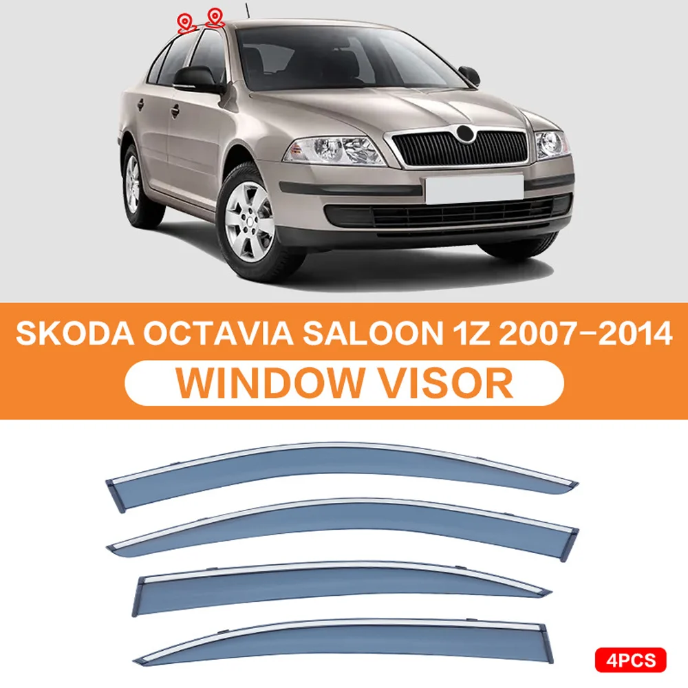 

Хромированные полоски, защита от дождя для Skoda Octavia 2004-2013, оконный козырек, ветровые дефлекторы, дверной козырек, вентиляционные шторы, вентиляционный козырек