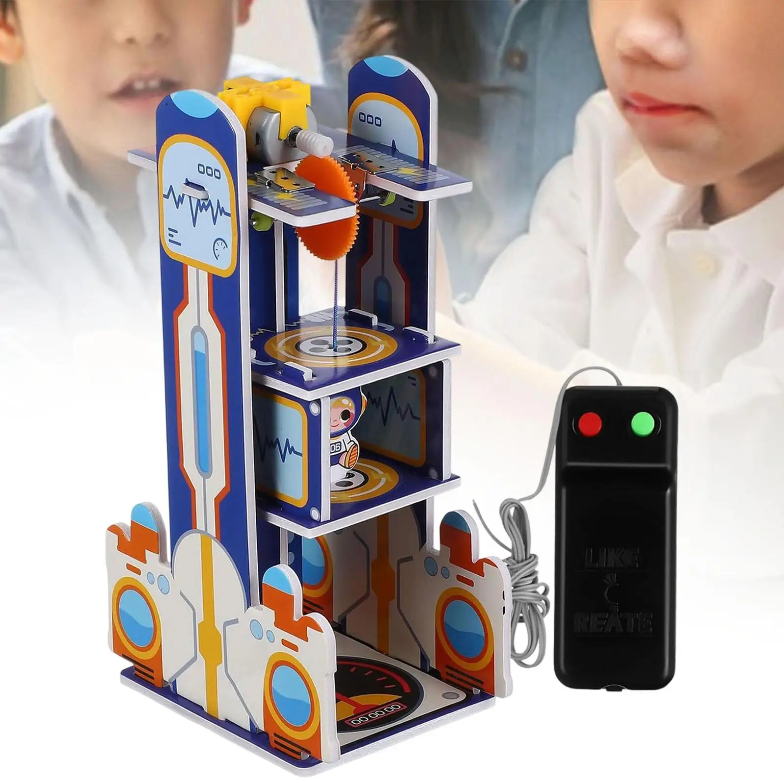 مجموعة مواد مجموعة أدوات العلوم للأطفال من لعبة المصعد DIY، مجموعة بناء نماذج DIY سهلة التجميع للأطفال والمراهقين والأعمار من 5 سنوات فما فوق