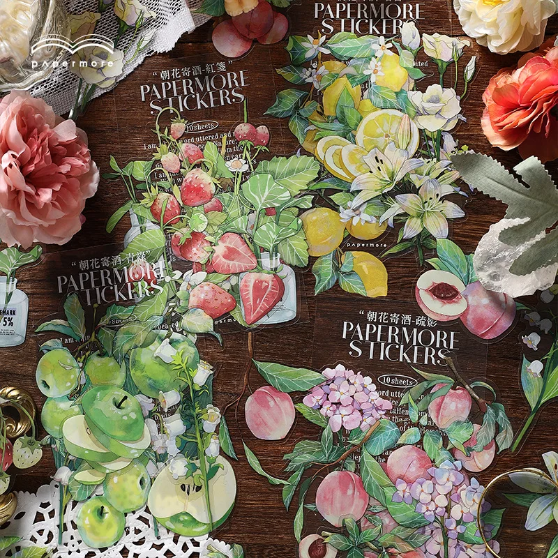 10pcs/lot Kawaii Scrapbook Stickers strawberry fruit Junk Journal Paper Stationery Stickers Planner Decorative Mobile stickers