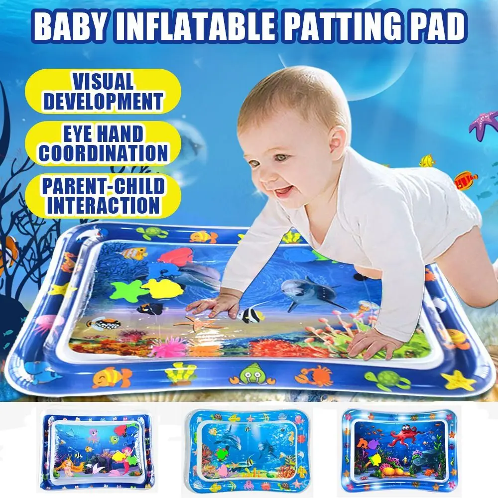 New Thicken PVC Water Play Mat Cartoon Fun Activity Baby Play Mat Inflatable Water Pad for Sensory Development