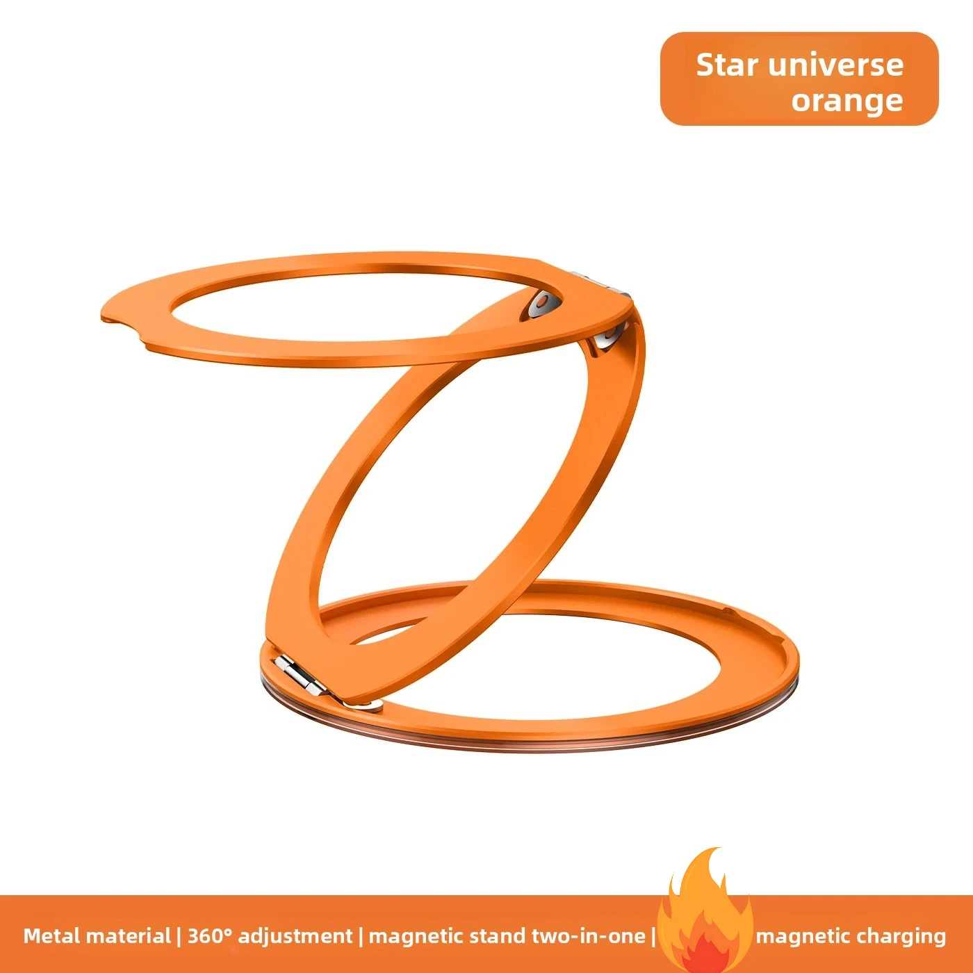 

Double ring magnetic stand with 360 degree rotation ultra thin stand and magnetic 2-in-1 design
