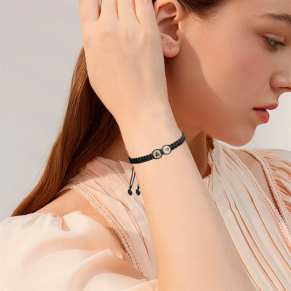 Luminous Letter Heart Woven Charm Bracelet For Girls New In Diy Hand Rope Jewelry Bangle Luxury Gift Woman Accessories Wholesale