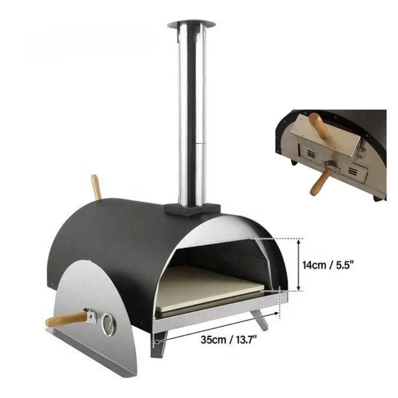 

Portable Charcoal Outdoor Table Multifunction Wood Fired Pizza Oven