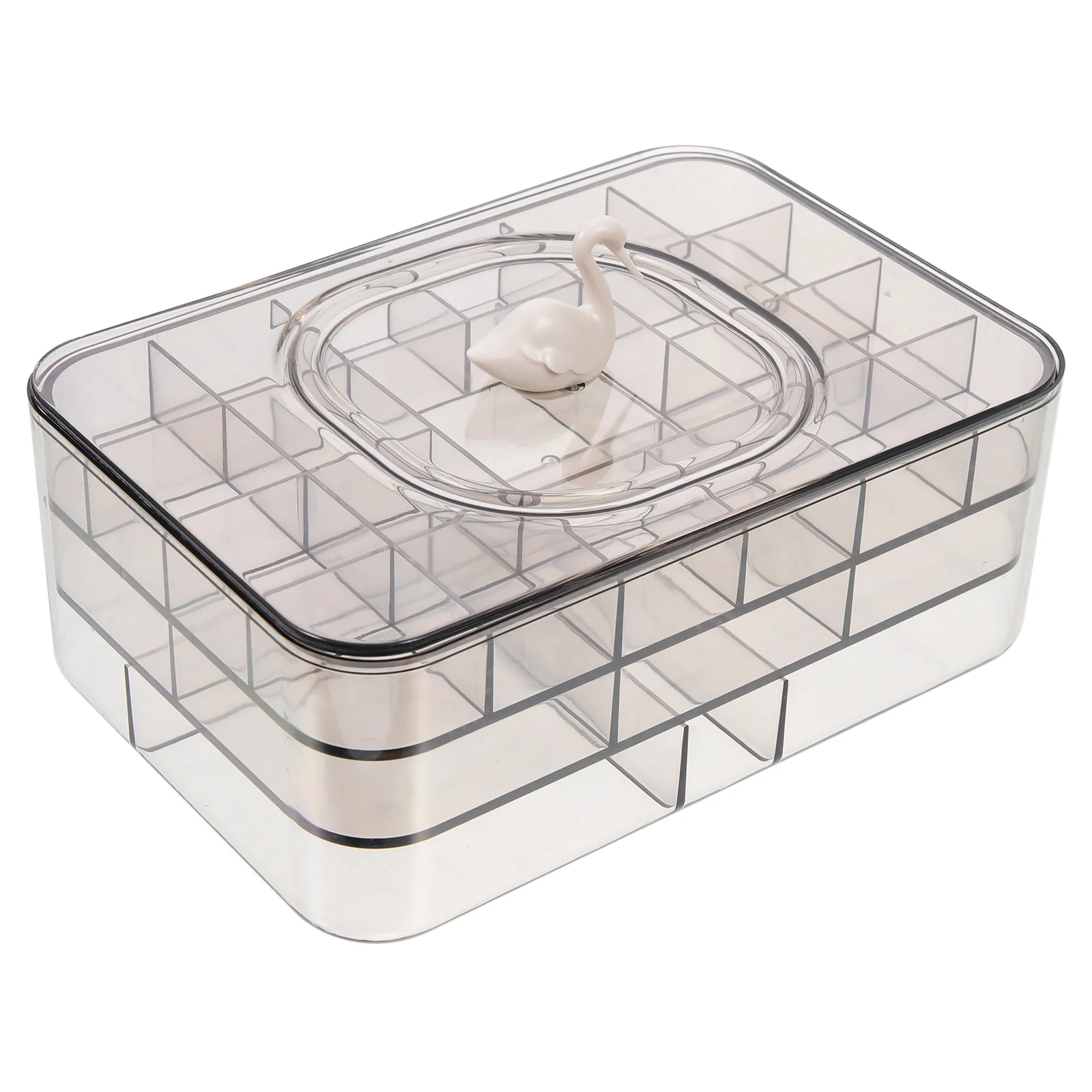 

Jewelry Storage Box Plastic Multi-Slots Organizer Compact Travel Case for Rings Earrings Necklaces Portable Jewelry Box