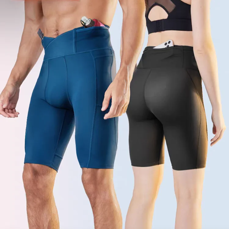 Pantaloncini da maratona estivi Quick Dry collant da allenamento da corsa a lunga distanza sport donna uomo Leggings pantaloni palestra tasche maschili per uomo