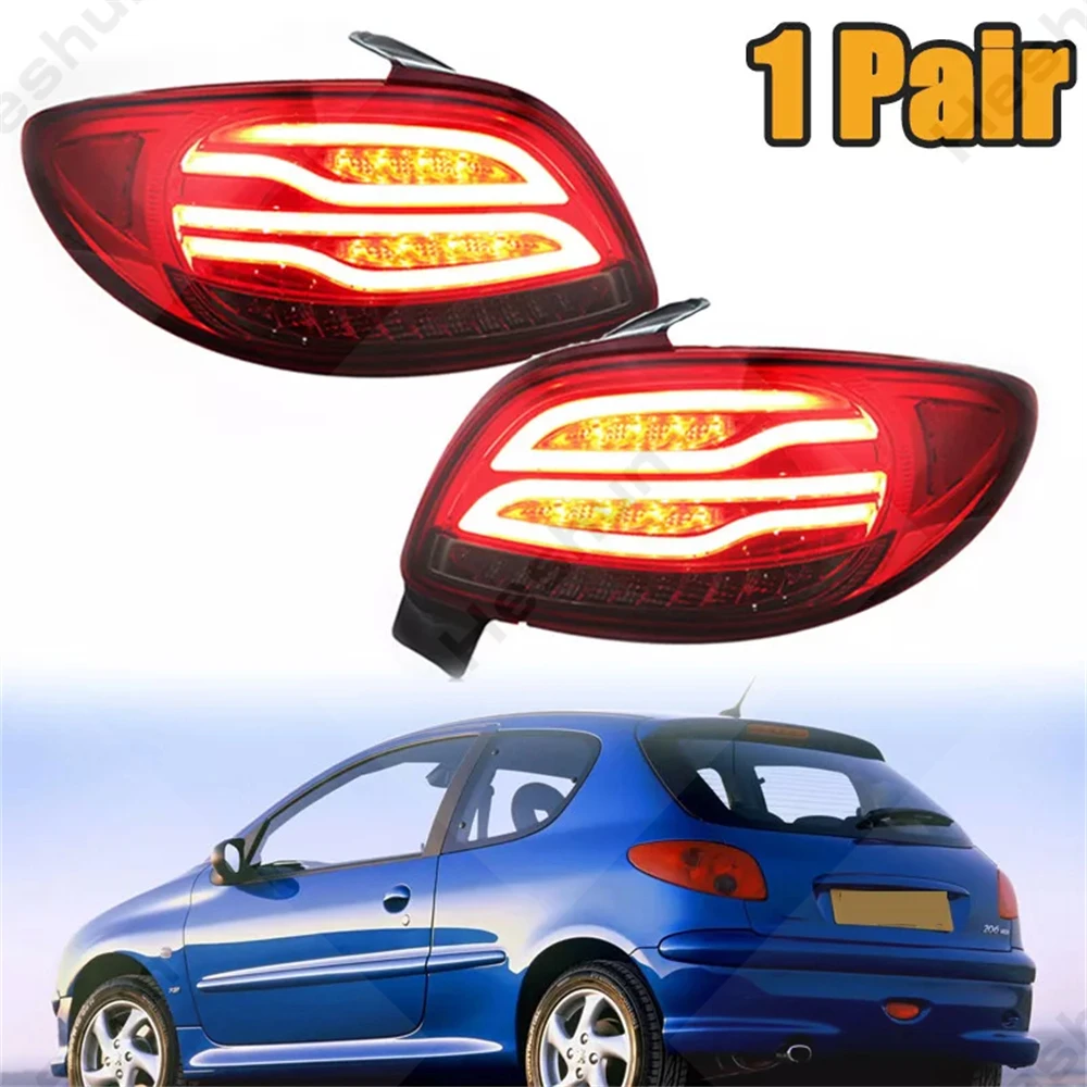 Pair LED Tail Light For Peugeot 206 206CC 1998-2008 207 MK1 2006-2013 Taillights Taillamp Rear Lamp Brake Fog Light Assembly